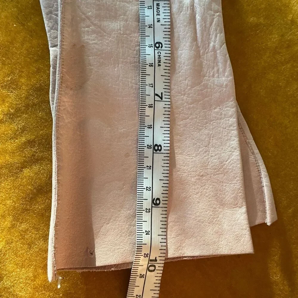 Vintage 1950s Kid Leather Gloves Women’s Size 7 Pink Blue‎ Stamp 10” Long